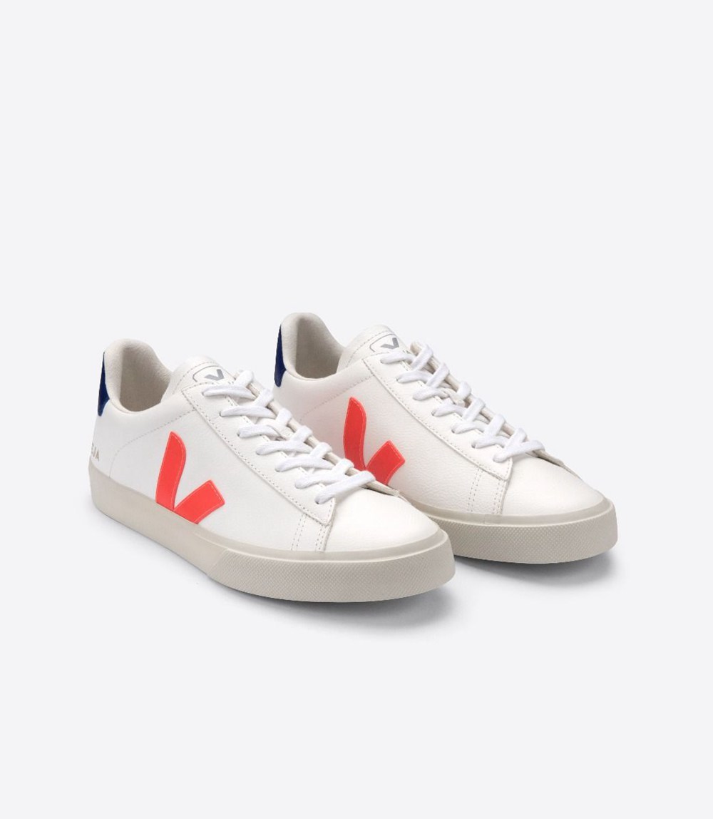 Veja Sneakers Mens - Campo Chromefree - White/Orange - 8672CAREP